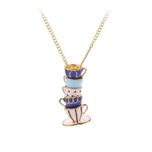 Stacked Teacup Pendant Necklace